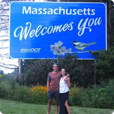 Massachusetts State Welcome Sign