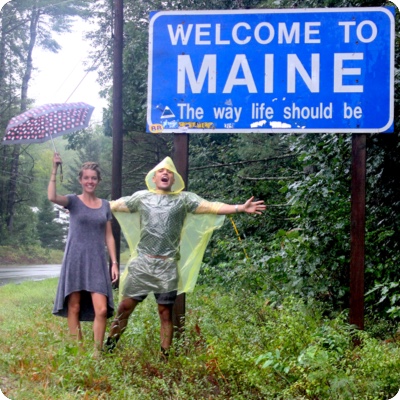 Maine State Welcome Sign