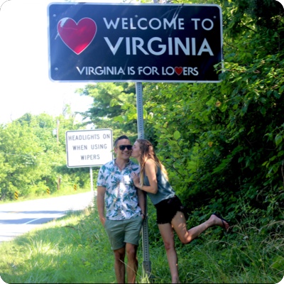 Virginia State Welcome Sign